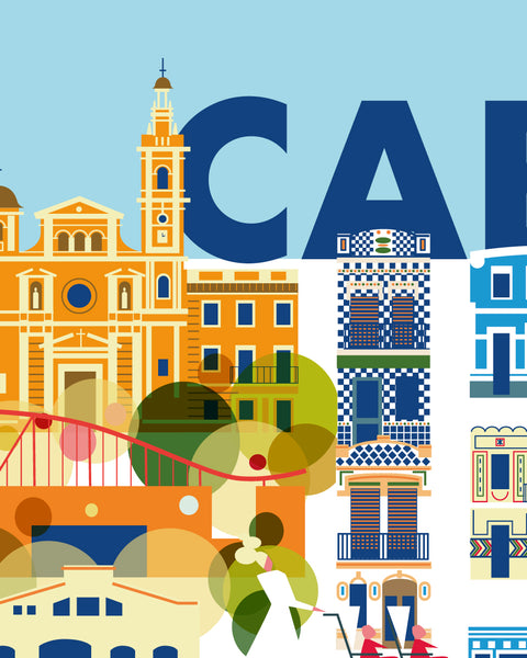 LAMINA BARRIO DEL CABANYAL 23x50 // PRINT CABANYAL  NEIGBORHOOD 23X50
