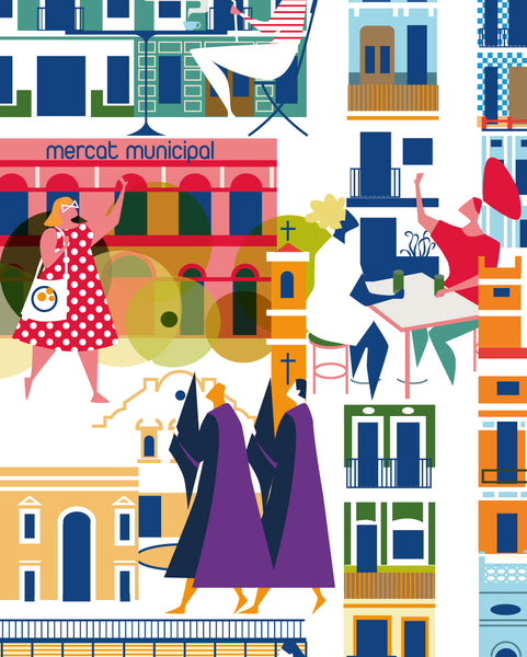 LAMINA BARRIO DEL CABANYAL 23x50 // PRINT CABANYAL  NEIGBORHOOD 23X50