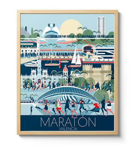 LÁMINA MARATÓN DE VALÈNCIA 40X50 // PRINT VALENCIA MARATHON 40X50