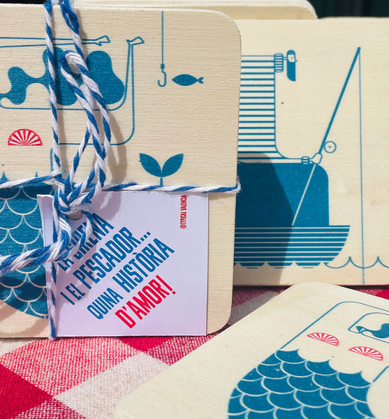 POSAVASOS SIRENA PESCADOR / MERMAID FISHERMAN COASTERS