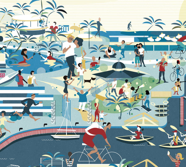 LAMINA LA MARINA DE VALENCIA  70X50// PRINT LA MARINA DE VALENCIA 70X50