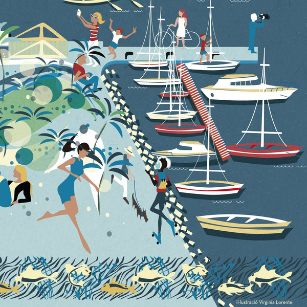 LAMINA LA MARINA DE VALENCIA  70X50// PRINT LA MARINA DE VALENCIA 70X50