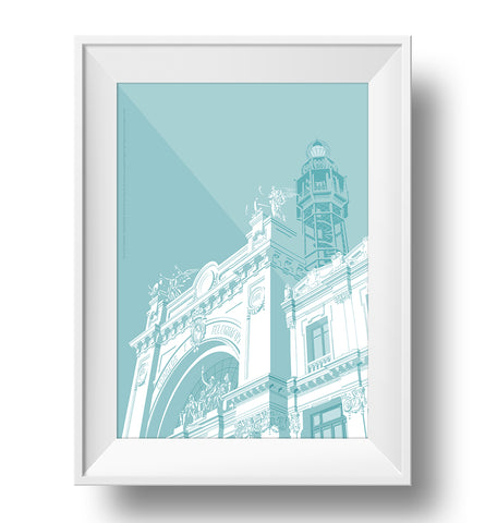LAMINA EDIFICIO CORREOS VARIOS FORMATOS  // PRINT POST OFFICE BUILDING