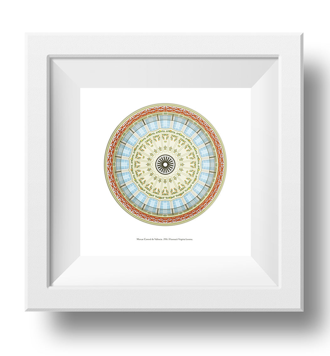 LÁMINA PRINT CÚPULA MERCADO CENTRAL 23X23