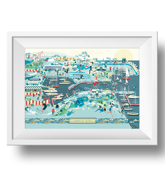 LAMINA LA MARINA DE VALENCIA  40X50// PRINT LA MARINA DE VALENCIA 40X50