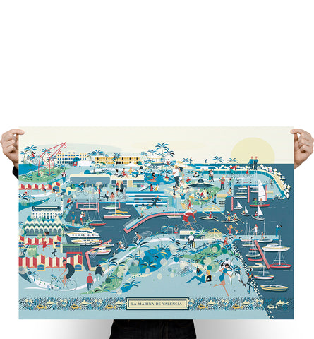 LAMINA LA MARINA DE VALENCIA  70X50// PRINT LA MARINA DE VALENCIA 70X50