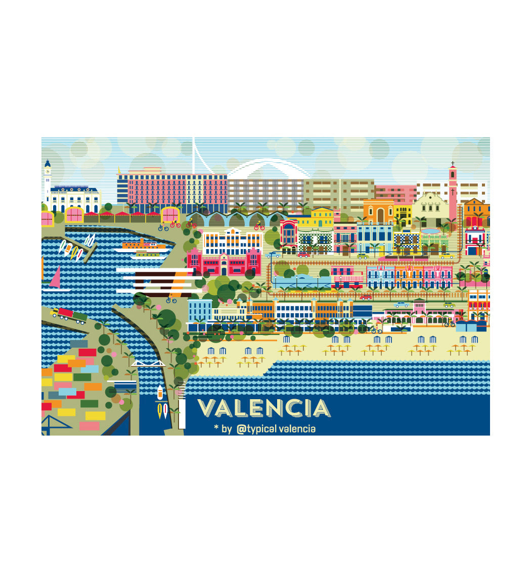 POSTAL / POSTCARD MAPA MARÍTIMO VALENCIA