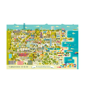 POSTAL / POSTCARD MAPA VALENCIA CITY