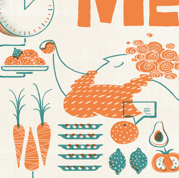 LÁMINA MERCAT CENTRAL VENDEDORES 40x50 // PRINT SALESMEN CENTRAL MARKET 40x50
