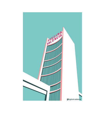 POSTAL / POSTCARD EDIFICIO PISCINA DE VALENCIA
