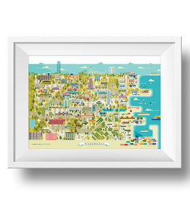 LAMINA VALENCIA CITY 50X40 // PRINT VALENCIA CITY 50X40