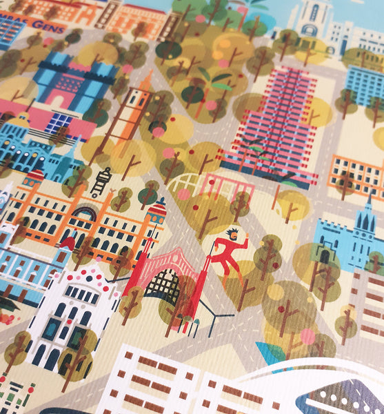 LAMINA VALENCIA CITY 50X40 // PRINT VALENCIA CITY 50X40