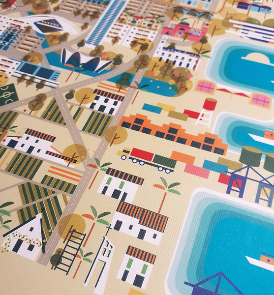 LAMINA VALENCIA CITY 50X40 // PRINT VALENCIA CITY 50X40