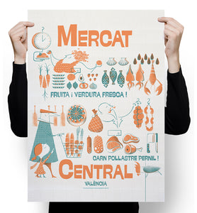 LÁMINA MERCAT CENTRAL VENDEDORES 40x50 // PRINT SALESMEN CENTRAL MARKET 40x50