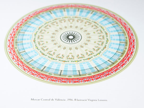 LÁMINA PRINT CÚPULA MERCADO CENTRAL 23X23