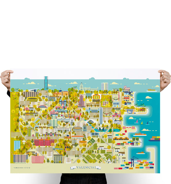 LAMINA VALENCIA CITY 50X70 // PRINT VALENCIA CITY 50X70